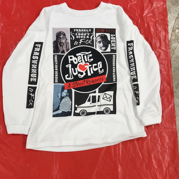 TUPAC ICONIC POETIC JUSTICE LONG SLEEVE - Picture 1 of 6
